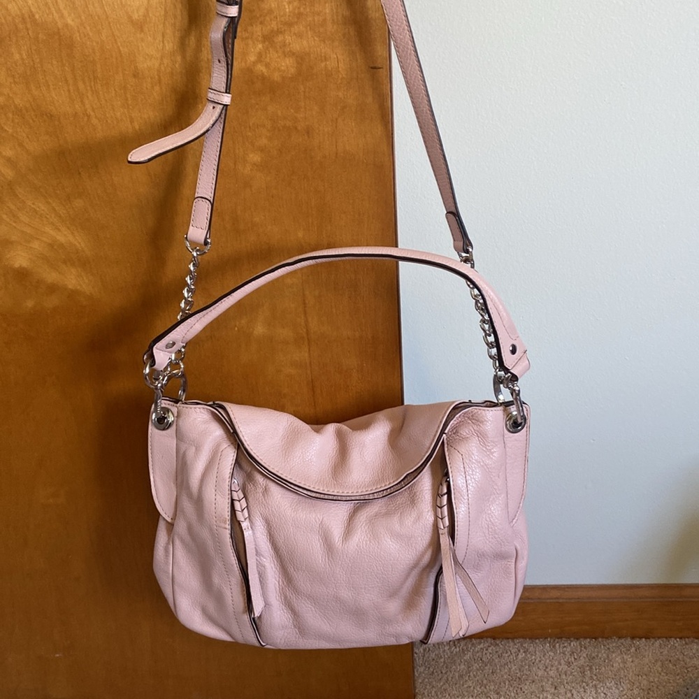 OrYANY Blush/Tan Leather Shoulder Bag